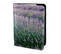 Lavender And Daisy Print 5.5in Passport Travel Document Wallet Case Stylish Secure Men Women For Travelers, Black, One Size