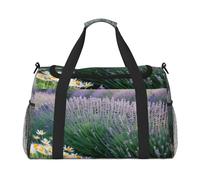 Lavender And Daisy Print Travel Hand Travel Bag Weekender Overnight Carry On Tote Foldable Crossbody Bag