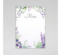 Lavender and Eucalyptus Blank Wedding Menu Cards for Tables Write Your Own Menu Choice Cards Blank Wildflower Botanical: Lavender and Eucalyptus Menu Cards (Pack of 50 Without Envelopes)