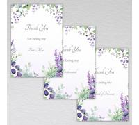 Lavender and Eucalyptus Thank you for being my Bridesmaid x 6 cards, Best Man x 1 card, Maid of Honour x 1 card/postcard: Lavender and Eucalyptus Wedding Thank You Cards (Pack of 8 with Envelopes)