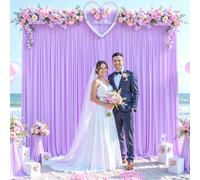 Lavender Backdrop Curtain for Parties Wedding Wrinkle Free Light Purple Photo Curtains Backdrop Drapes Fabric Decoration for Baby Shower Photoshoot 5ft x 8ft,2 Panels
