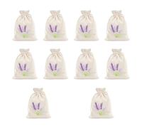 Lavender Bags, 10 Pack Natural Dried Lavender Sachets for Wardrobes Drawers & Moth Repellent, Sachet Empty Bags, Drawstring Cotton Pouches, Small Storage Bag for Filling Spice Jewellery Wedding