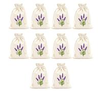 Lavender Bags, 10PCS White and Linen Drawstring Gauze Cotton, Lavender Sachets for Spice and Herbs