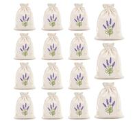 Lavender Bags, 15 Pack Lavender Sachets, Empty Drawstring Lavenders Bags for Filling, Empty Muslin Bags for Spices Dried Flowers and Herbs(10 x 15 cm)
