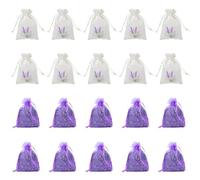 Lavender Bags Empty, 20 Pcs Empty Lavender Bags to Fill, Drawstring Pouches for Moths and Wardrobes, Pillows, Shoe Cabinets, Closets, Cars, Cotton & Organza (All Empty)
