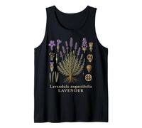 Lavender Botanical Anatomy Vintage Floral Nature Study Tank Top
