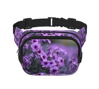 Lavender Bouquet Square Double-Layer Waist Bag Chest Bag Crossbody Bag Running Travel Hiking Waist Bag
