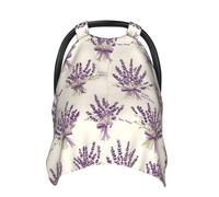 Lavender Bow Purple Print Baby Car Seat Covers, Breathable Nursing Cover Breastfeeding Cover, Stroller Covers, Multi-use Infant Carseat Canopy, Baby Boys Girls Newborn Essentials