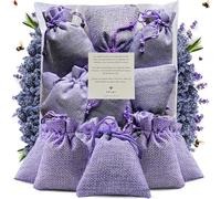 Lavender Burlap Lined Bags 12 Pack Lavender GMO Free Hand Filled Small Bag for Closets Laundry Closet Flowers of Provence Harvest 2024