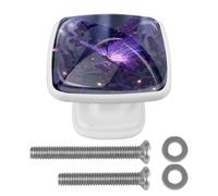 Lavender Butterfly 4 Pack Square Cabinet Knobs Furniture White Hardware Handles for Kitchen Cabinets Bedroom Dresser Drawer Knobs Cupboard Knobs Wardrobe Cabinet Pulls