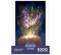 Lavender Butterfly Puzzles 1000 Piece Challenge Toy Adults And over 12 Years Old Creative Puzzles Family Fun Jigsaws Puzzles Educational Play Home Decoration Gift 38x26cm/1000pcs