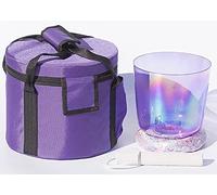 Lavender Clear Crystal Singing Bowl, 7" B Note Alchemy Bowl with Heavy Duty Carrying Case, Sound Bowl for Yoga Meditation & Sound Healing (Color : 440Hz, Size : With case)