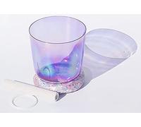Lavender Clear Crystal Singing Bowl, 7" B Note Alchemy Bowl with Heavy Duty Carrying Case, Sound Bowl for Yoga Meditation & Sound Healing (Color : 440Hz, Size : Without case)