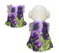 Lavender Colored Flowers Print Pet Breathable Sleeveless Skirt M