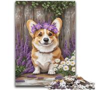 Lavender Corgi Jigsaw Puzzles for Adults 1000 Piece,for Educational Game Challenge Toy for Is Ideal As A Gift for The Whole Family (50x75cm)
