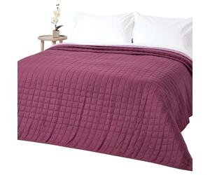 (Lavender & Damson Purple, 230 x 250 cm) Cotton Quilted Reversible Bedspread