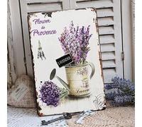 Lavender Decor French Country Decor Tin Signs, 30 x 20 cm Lavender Room Decor Purple Wall Decor Metal Sign for Home, Bathroom, Coffee Shop, Garage, Garden, Floral Wall Decor