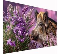 Lavender Diamond Art Animal 5D DIY Diamond Painting Kits for Adults & Kids Beginner, Full Drill Square Diamond Art Craft Set, Crystal DIY Embroidery Cross Stitch for Wall Decor Gifts 70x140cm Z1-867