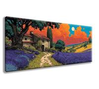 Lavender Diamond Art Kits, Landscape Diamond Painting Kits for Adults Large 50x120inch, 5D Dimond Art Arts and Crafts for Adults DIY Rhinestones Embroidery for Beginner, Room Wall Decor -zzg2508F9
