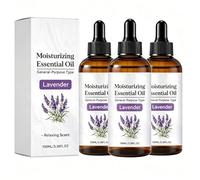 Lavender Essential Oil, Natural Lavender Oil for Skin, Massage Oil Body Moisturizer, for Smoothing and Softening Skin Care, Daily Relaxing Massage, Home Fragrance, DIY, Candle Making (3PC)
