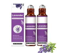Lavender Essential Oil Roll On, Calming Lavender Oil Blend for Sleep and Stress Relief & Relaxation, Lavender Essential Oils for Skin Nourishment, Non-Greasy, Fast Absorbing (2, 20ml)