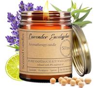 Lavender Eucalyptus Candles for Home Scented - 8oz Aromatherapy Candles for Relaxation Stress Relief Soothing Anxiety, Calming Candles Gifts for Women Perfect for Relaxing Bath Yoga Meditation Healing