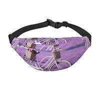 Lavender Field Bike Fanny Pack for Men Women Belt Bag Fashion Waist Bag Everywhere Crossbody Bag Wallet Hip Bum Bag with Adjustable Strap Waterproof Chest Bag for Travel Hiking Sports, Black, One Size