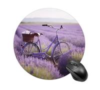 Lavender Field Bike Mouse Pad Premium Texture Mousepad with Non-Slip Rubber Base 7.8" X 7.8" Large Gaming Mouse Mat Wireless Mouse Desk Accessories