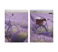 Lavender Field Bike Passport Holder, ID Card Protector Case Passport Holder with Slot Passports Travel Wallet Document Cover for Women And Men