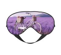 Lavender Field Bike Sleep Mask for Women & Men - Double-Sided Eye Mask with Adjustable Strap, Soft Silky Feel, Light-Blocking & Breathable for Travel, Nap, Shift Work, Yoga