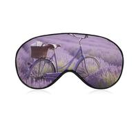 Lavender Field Bike Sleep Mask for Women Men Side Sleeper Eye Cover with Adjustable Strap Soft Breathable Blackout Mask Slip-Free Deep Sleeping Travel Essentials