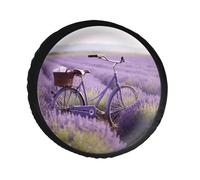 Lavender Field Bike Spare Tire Cover PVC Leather Spare Wheel Cover Dustproof Waterproof Jeep Tire Cover for 34inch Camper, RV Trailer, Truck, SUV Fit Diameter 28-34 Inch