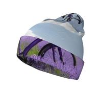 Lavender Field Retro Bike Agriculture A Warm and Fashionable Adult Knitted Hat is an Ideal Choice for Cold Weather Protection and Fashionable Clothing