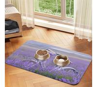 Lavender Field Retro Bike Agriculture print Cats Pet Bowl Placemat Pet Feeding Mats for Dogs, Non-Slip PU Leather Tablecloth for Pets