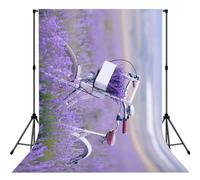 Lavender Field Retro Bike Agriculture Print Photo Studio Background 5x7ft Soft Photo Backdrop Curtain For Studio Content Creator Equipment
