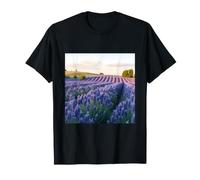 Lavender Fields Across Rolling Countryside Hills Artwork T-Shirt