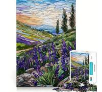 Lavender Fields at Dawn 1000 Piece Jigsaw Puzzles for Adults Mind Workout Pastime Game Home Fun Santa Present (50x75cm)