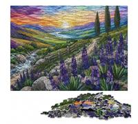 Lavender Fields at Dawn Classic Wooden Jigsaw Puzzle 300 Pieces for Adults | A focused indoor hobby: a clear section-by-section approach alone or together.