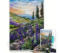 Lavender Fields at Dawn Jigsaw for Adults 1000 Pieces Unwind Game Rich Color Enjoyable Challenge Art Display (38x26cm)
