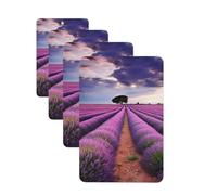 Lavender fields Car Air Fresheners Cards Set of 4 Pieces Personalized Car Fresheners Gifts for Men Women Auto Aromatherapy Tablets Hanging Scented Cards for Wardrobe Bathroom