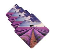 Lavender fields Car Air Fresheners Cards Set of 4 Pieces Personalized Car Fresheners Gifts for Men Women Auto Aromatherapy Tablets Hanging Scented Cards for Wardrobe Bathroom