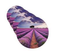 Lavender fields Car Air Fresheners Cards Set of 4 Pieces Personalized Car Fresheners Gifts for Men Women Auto Aromatherapy Tablets Hanging Scented Cards for Wardrobe Bathroom