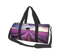 Lavender fields Duffle Bag for Women Men Personal Item Travel Bag Canvas Weekender Overnight Bag Lightweight Sports Tote Gym Bag Carry On Luggage Bag, Black, One Size