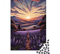 Lavender Fields in Provence, France2 500 Piece Jigsaw Puzzle | Jigsaw Puzzle | Sustainable Puzzle for Adults | Premium 100% Wooden Puzzle | Fun Games 500pcs (52x38cm)