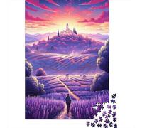 Lavender Fields in Provence, France4 Jigsaw Puzzles for Adults 500 Piece Family Gathering Puzzle DIY 500 Piece Puzzle Game 500pcs (52x38cm)