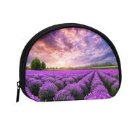 Lavender Fields Minis Storage Bag Shell Wallet Small Coin Purse with Minis with Zipper Change Purse for Coin Keys You Can Also Store Any Small Objects You Want