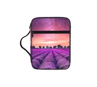 Lavender Fields Print Bible Cover Case/Book Cover, Bible Case for Women Girls,with Handle Fits for Standard Size Bible