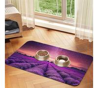 lavender fields print Cats Pet Bowl Placemat Pet Feeding Mats for Dogs, Non-Slip PU Leather Tablecloth for Pets