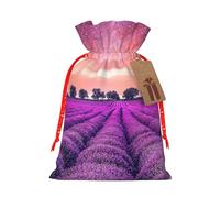 Lavender Fields Print Drawstring Bags Burlap Gifts Bag With Drawstring Gift Bags For Wedding/Party/Festival/Storage