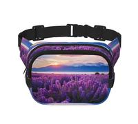lavender fields print Fashion Waist Packs Crossbody Belt Bag Fanny Pack for Women Crossbody for Traveling Running, Black, One Size